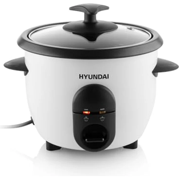 HYUNDAI RC060 Reiskocher I 0,6l für 450 g Reis I 335 W I Reiswärmer I Warmhaltfunktion I Antihaftbeschichteter Gartopf I Reislöffel & Messbecher – Bild 3