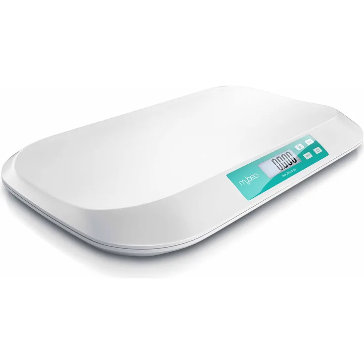 Mybeo, Personenwaage, Digitale Babywaage mit Display, 50 g bis 20 kg, 5 Gramm Genauigkeit, Säuglingswaage, Tierwaage (20 kg)