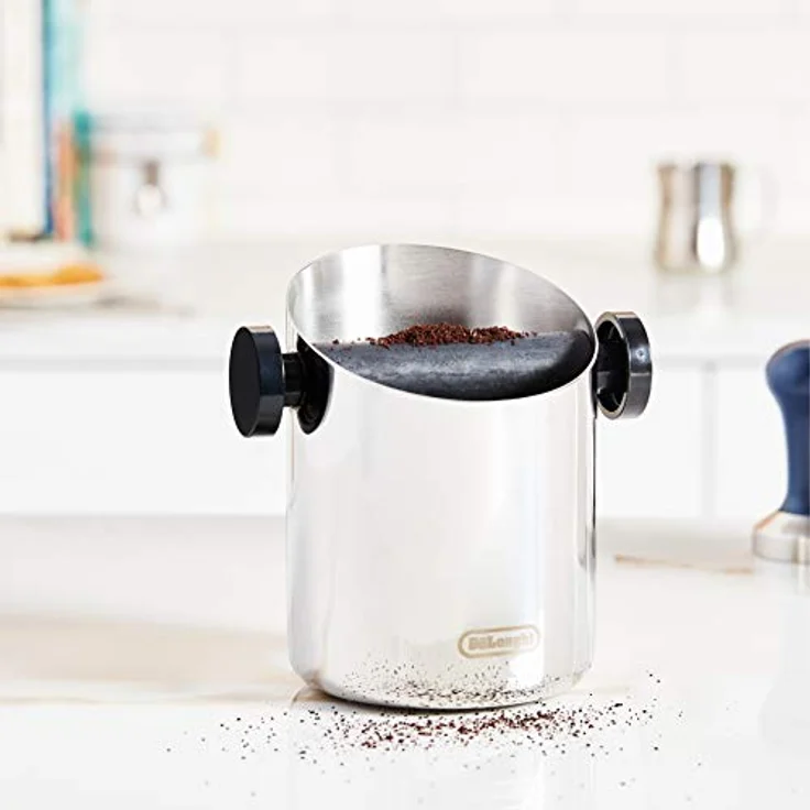 De'Longhi DLSC059 Abschlagbehälter, für Espresso Siebträger, Kaffeesatz Abschlagbox, Kaffeemaschinen Zubehör für den Barista Zuhause, Abklopfbehälter aus Edelstahl – Bild 5