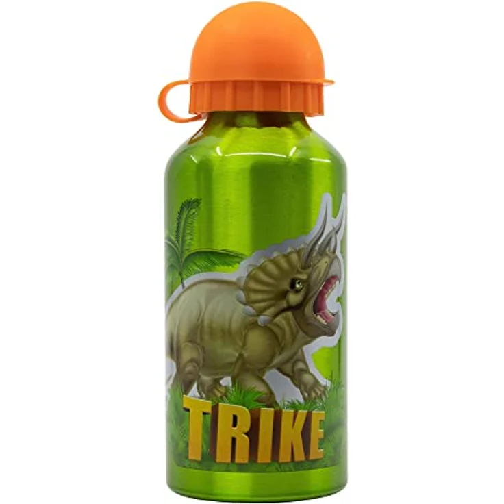 Dino Aluminium Trinkflasche 400 ml, Auslaufsicher im Dino Range Design für Kinder – Bild 2