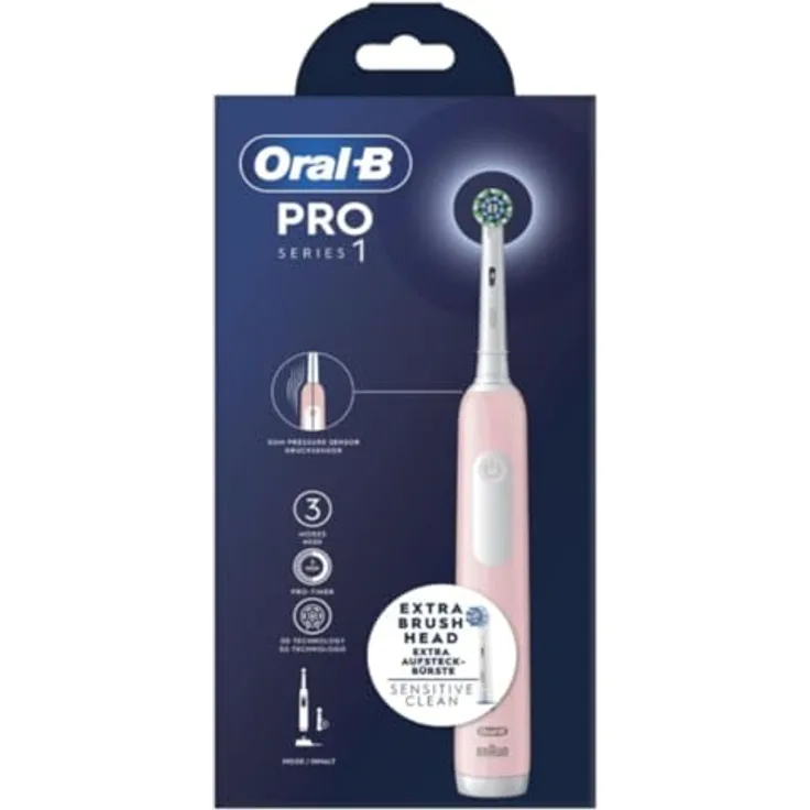 Braun Elektrische Zahnbürste - Oral-B Pro Series 1, Rotierende-vibrierende Zahnbürste, Rosa
