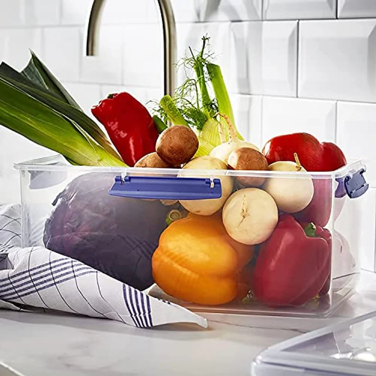 Sistema 1880 Vorratsbox Klip-it 9,67l, Plastik, Transparent-Blau, 16 x 36 x 24 cm – Bild 4