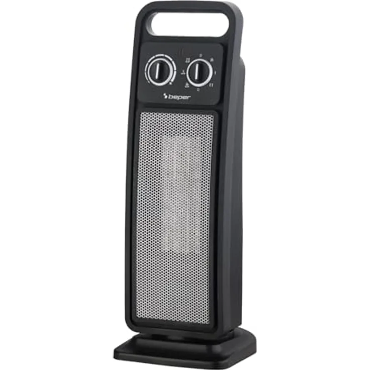 BEPER P203TER002 Keramik-Turmheizlüfter, 2000 W mit automatischer Oszillation, einstellbarem Thermostat und 2 Heizstufen, kompakt und sicher