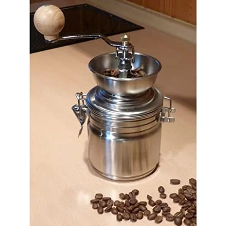 ECO Kaffeemühle mit Keramikmahlwerk, Edelstahl, individuell einstellbarer Mahlgrad, silber – Bild 4