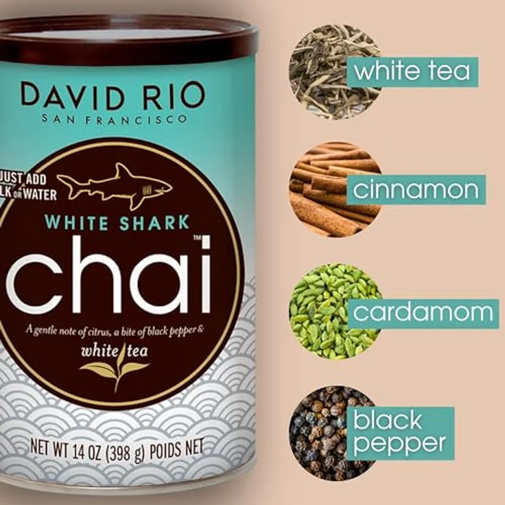 David Rio White Shark Chai Pulver, 398 g, Tee mit exzellentem Geschmack für unisex Getränke – Bild 3