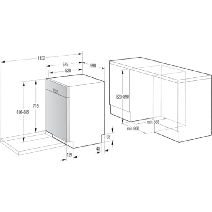 Gorenje GU642D90X Einbau-Geschirrspüler, unterbaufähig, 14 Maßgedecke, Inox, Startzeitvorwahl – Bild 13