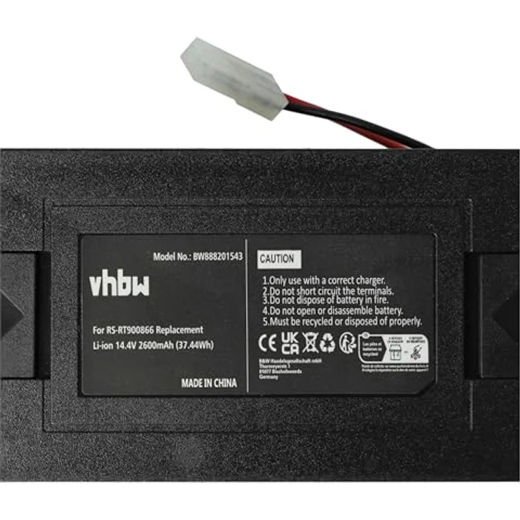 vhbw Akku kompatibel mit Rowenta X-plorer Serie 20 Aqua RR6875, RR6875WH Home Cleaner Heimroboter Schwarz (2600mAh, 14,4V, Li-Ion) - Wiederaufladbarer Hochleistungsakku mit Lithium-Ionen-Technologie – Bild 5