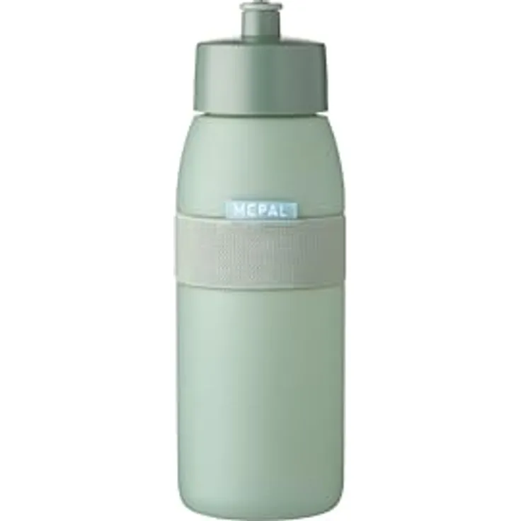Mepal - Sportflasche Ellipse - Praktische Wasserflasche für Sport, Gym & Freizeit - Sport Trinkflasche mit weichem Ausgießer - Spülmaschinenfest & BPA-frei - 500 ml - Nordic sage