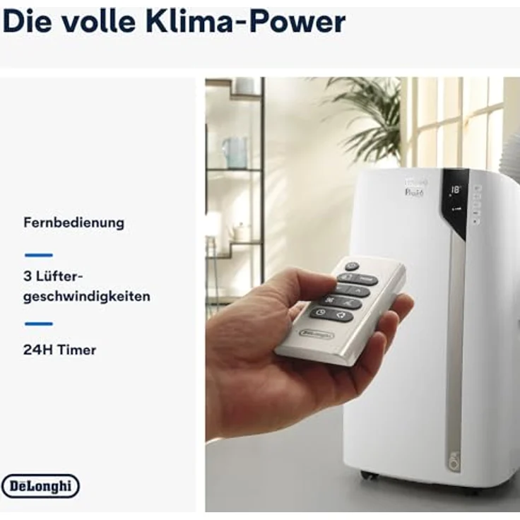De'Longhi Pinguino PAC EX93 mobile Klimaanlage - leises Klimagerät für Räume bis 85m³, Weiß, 60dB(A) – Bild 4