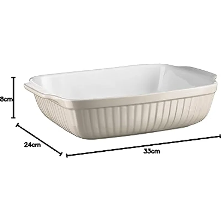 Mäser 931501 Serie Kitchen Time, Auflaufform rechteckig, ideal auch für Lasagne, als Backform und Tiramisu-Form, kratz- und schnittfeste eckige Ofenform, 33 x 24 x 8 cm, Keramik, Grau – Bild 9