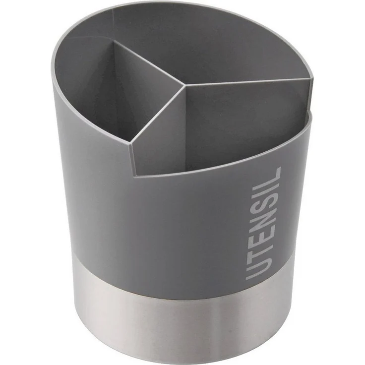Zeller Present Utensilienhalter, Edelstahl, Ø 14.5 x 17 cm, praktische Aufbewahrung für Küchenutensilien