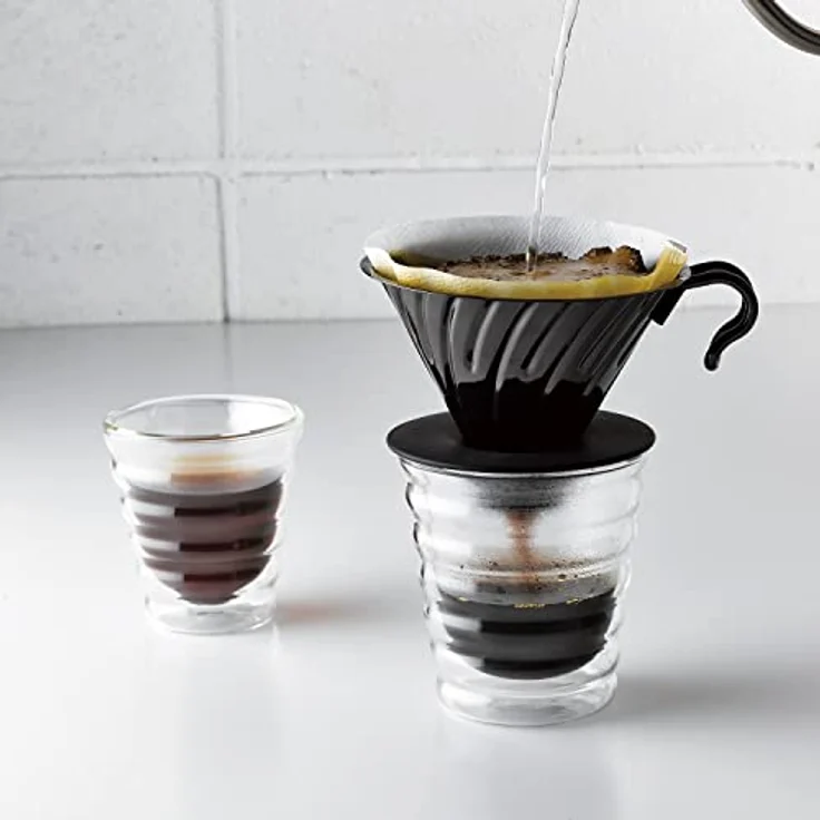 HARIO V60 Metall-Kaffeetropfer, Kaffeefilter mit Kegelform und Spiralrippen, silber – Bild 3