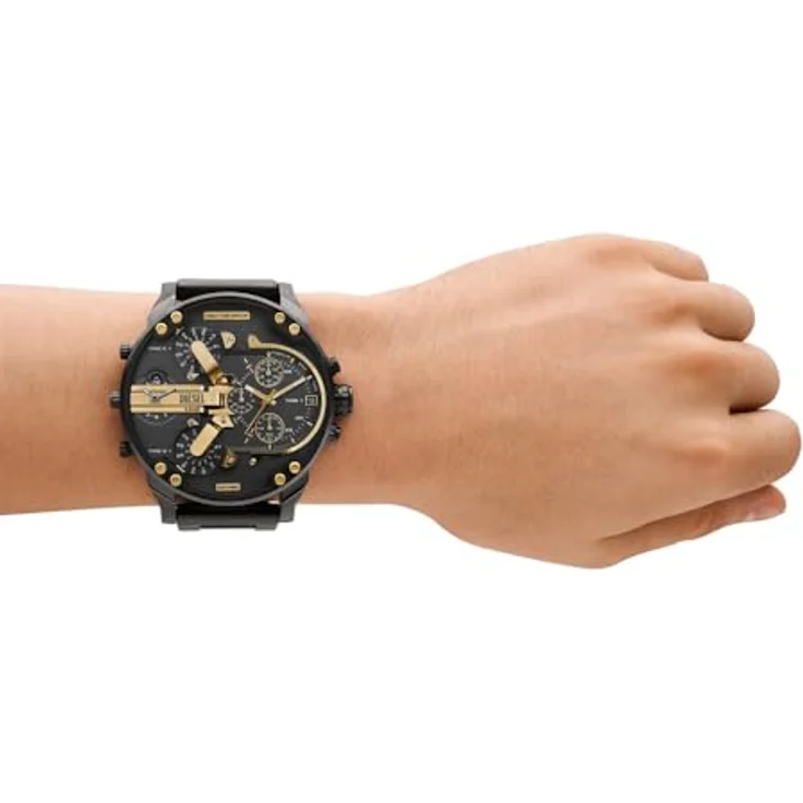 Diesel Herren Analog Quarz Uhr mit Edelstahl Armband DZ7484, 57 mm Gehäuse, Chronograph-Anzeige, gunmetal – Bild 2