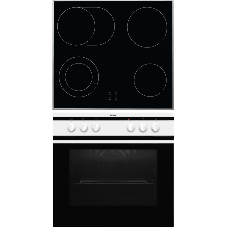 Amica EHC 12714 W weiß, Herd-Set, A, Einbaugerät, Volumen 66 l