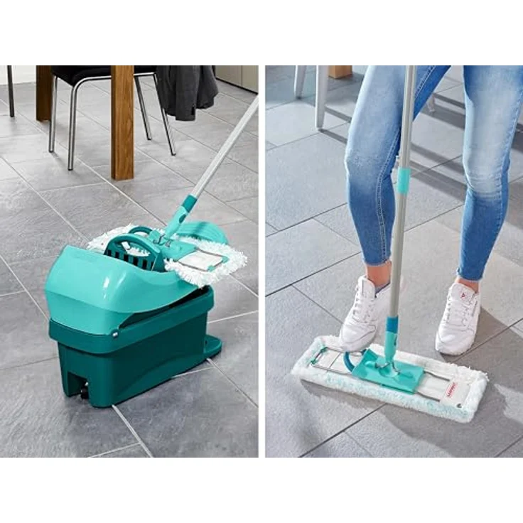Leifheit Wischmopp Set Wischtuchpresse Profi XL mit Rollen, 42 cm Wischbreite, micro duo Bezug, maschinenwaschbar bis 400×, für alle Hartböden – Bild 5