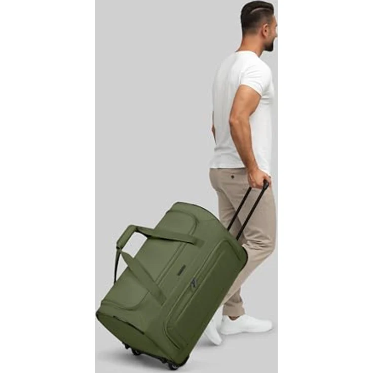 Redolz Duffle Essentials 2 Rollen Reisetasche, 37 cm, Grün, 80 l, arretierbarer Griff und robuste Polyesterbauweise – Bild 4