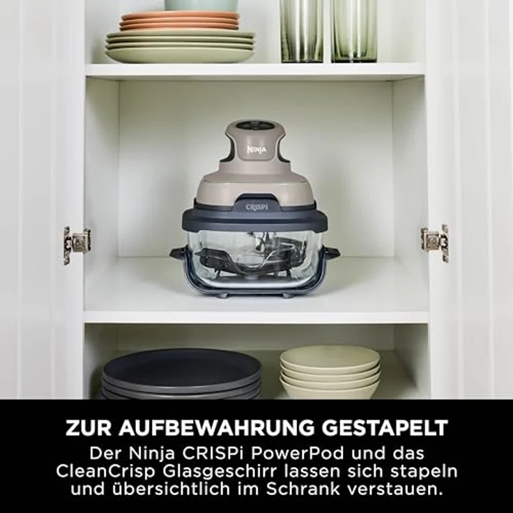 NINJA Fritteuse Crispi FN101EUST, Heißluftfritteuse mit 4 Kochfunktionen, 3,8 L Kapazität, Glasbehälter, hitzebeständig, BPA-frei – Bild 16