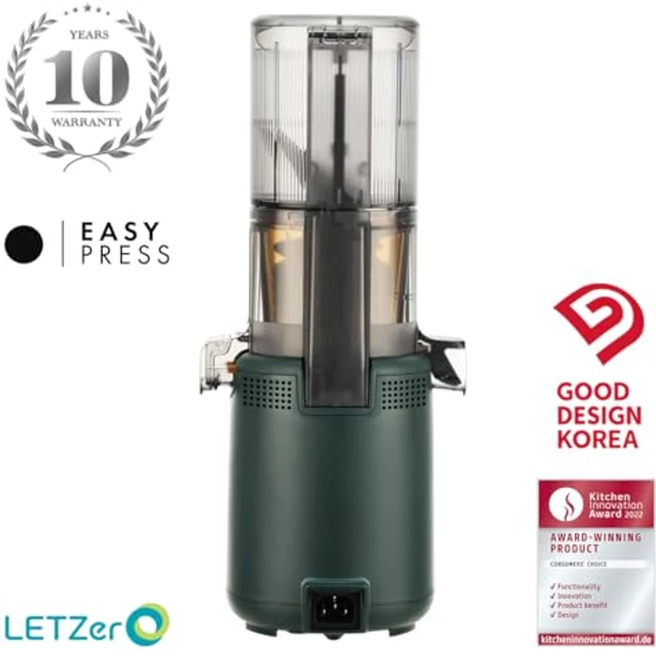 Hurom Slow Juicer H310A, kompakter Entsafter in Dunkelgrün mit 10 Jahren Garantie und Eiscreme-Funktion – Bild 3