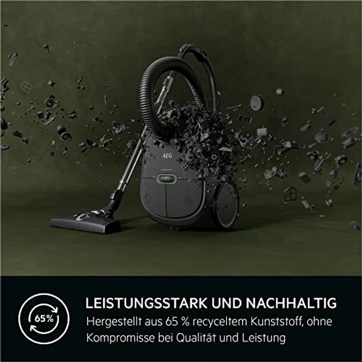 AEG AB61C1OKO Bodenstaubsauger mit Beutel, 12 m Aktionsradius, Granite Grey recycled – Bild 6