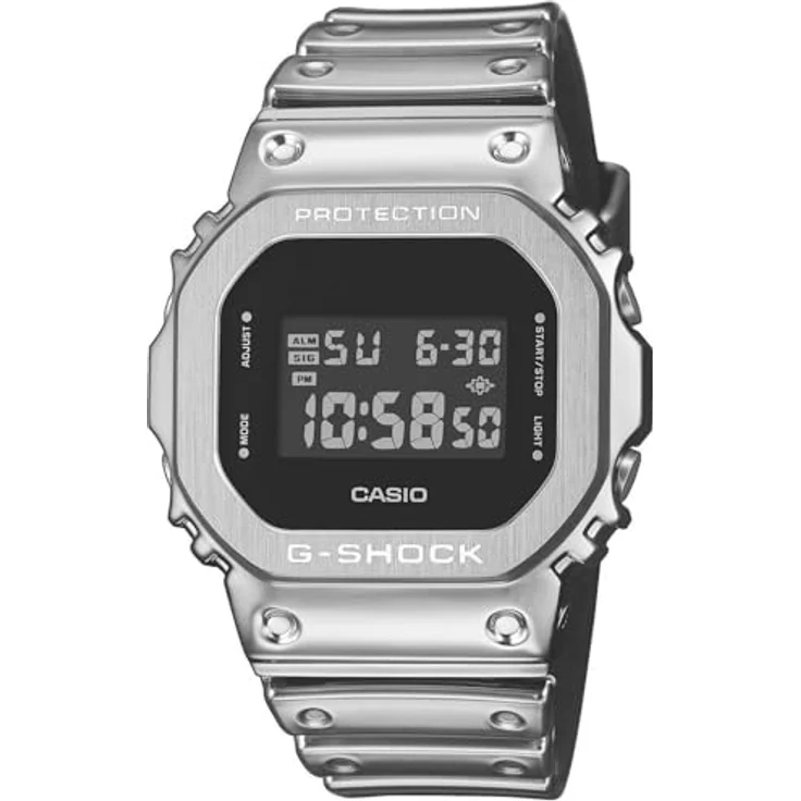Casio G-Shock G-Steel Digitaluhr Silberfarben GM-5600YM-8ER, Stoppuhr, Alarm, Countdown, Im Dunkeln leuchtend, Quarzwerk – Bild 1
