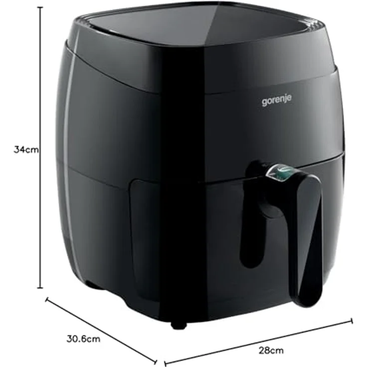 Gorenje AF1409DB SW Heißluftfritteuse, ohne Öl, 3.2 Liter Fassungsvermögen, 1400 Watt, schwarz, Kunststoff, Metall – Bild 6