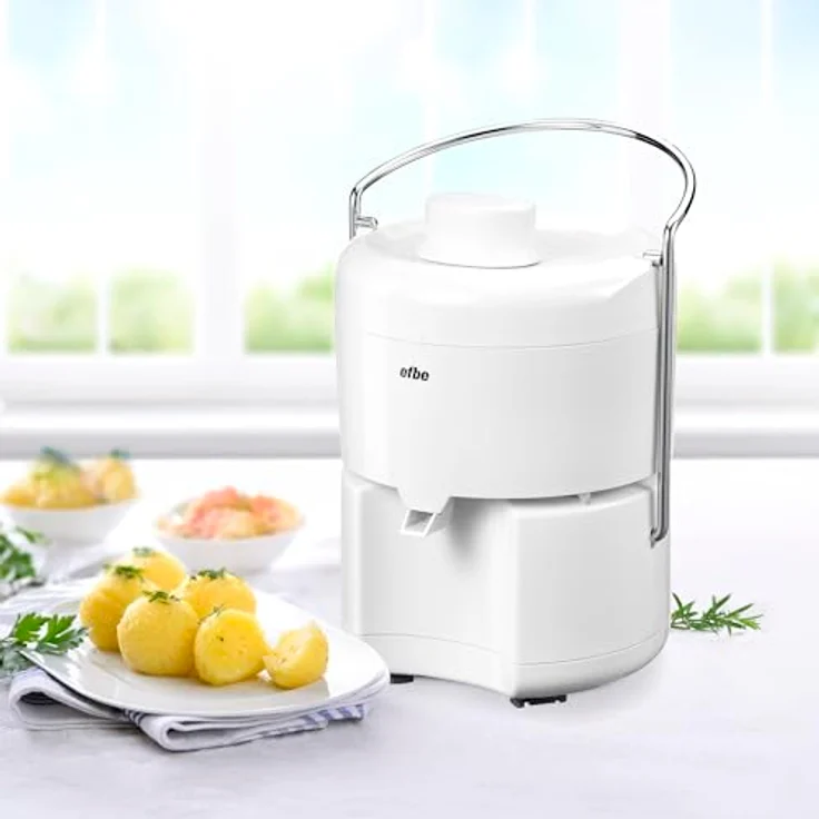 Efbe Entsafter Malina E 2, 350W, leistungsstarker Motor, Edelstahltechnik, zwei herausnehmbare Filter, weiß