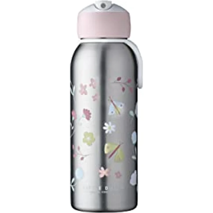 Mepal - Thermoflasche Flip-Up Campus - Isolierte Trinkflaschen Little Dutch - Edelstahl Thermosflasche - 9 Stunden heiß & 12 Stunden kalt - BPA-frei - 350 ml - Flowers & Butterflies - Preisvergleich – Bild 1