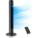 Brandson Turmventilator mit Fernbedienung 96 cm - Preisträger 2024 - leise mobiler Standventilator - Oszilation - 3 Geschwindigkeiten 4 Lüftungs-Modi Timer - Cool Grey