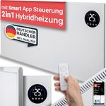Heidenfeld Infrarotheizung & Konvektor HF-HP150 | 1000 Watt bis 25 m² | Hybrid Heizung | Steuerung via App | Fernbedienung | Touch-Bedienfeld | Infrarot Heizkörper mit Thermostat (HF-HP150 1000 Watt) | Weiß