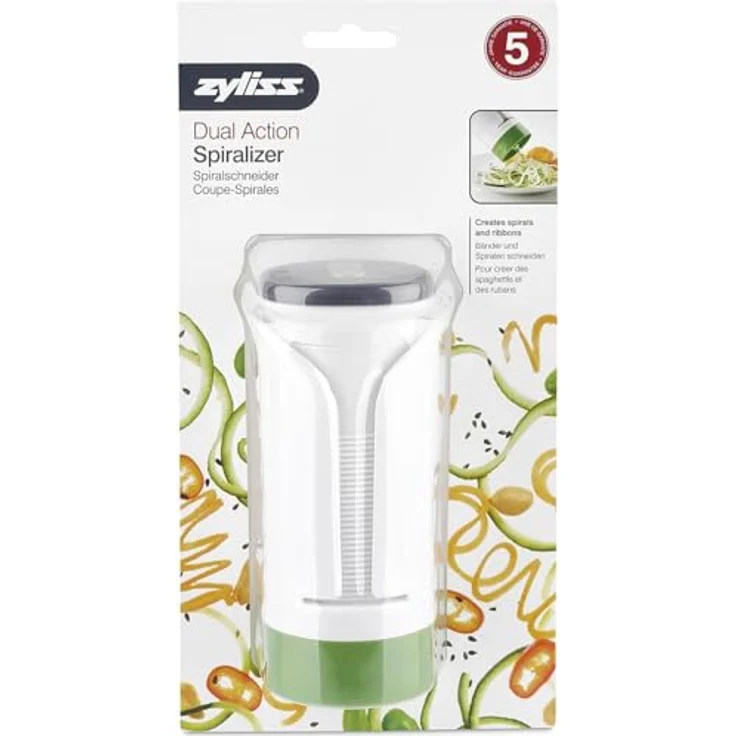Zyliss Spiralschneider mit doppelseitiger Klinge Gemüsetools, ABS, POM, TPE PMS, SS, White-Green, Delete Current Value – Bild 10