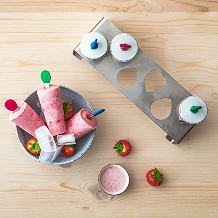 ECO Ice Pops 6C von ECO Brotbox aus Edelstahl | spülmaschinenfest mit 6 x 70 ml Füllvolumen | Eisformen aus Edelstahl für Eis am Stiel zum Selbermachen für Kinder und Erwachsene – Bild 1