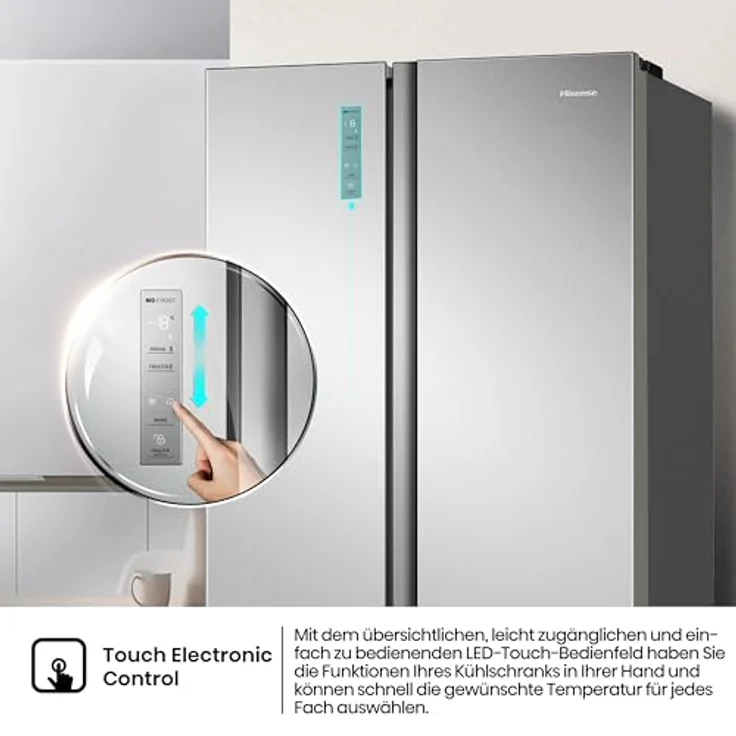 Hisense RS677N4ACC 20011475 Side-by-Side-Kühlschrank, freistehend, inoxfarben, Energieklasse C – Bild 8