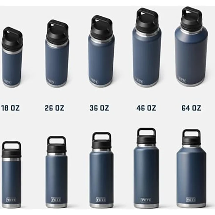 YETI Rambler Flasche 26 oz mit Chug-Verschluss, doppelwandige Vakuumisolierung, 100 % auslaufsicher, Edelstahl, Charcoal – Bild 4