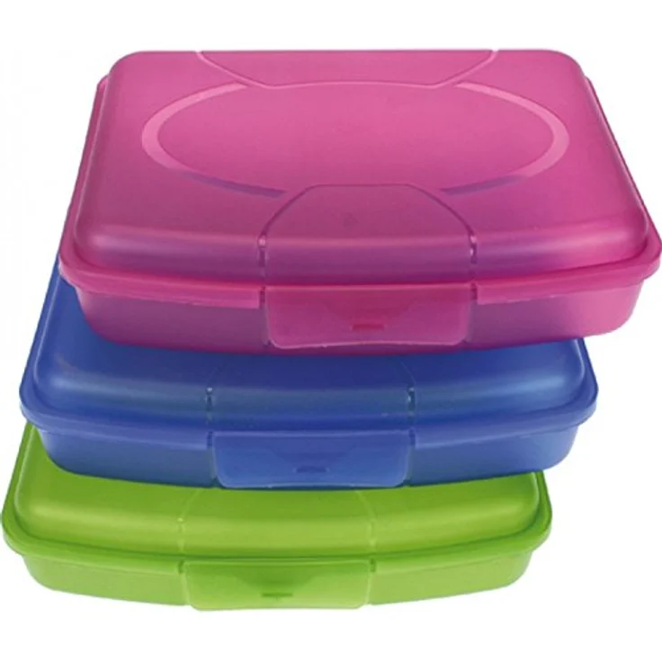 HAC24 Lunchbox Brotdose Brotbüchse Butterbrotdose Brotzeitbox Vesperdose Kinder, Kunststoff, (3-tlg), 17 x 13 x 4 cm Spülmaschinenfest – Bild 2