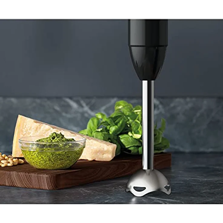 AEG HB416GG Stabmixer, 600W, 2 Geschwindigkeiten, inkl. Zerkleinererer (0,6L), Schneebesen, Messbecher (0,6L), schwarz – Bild 8