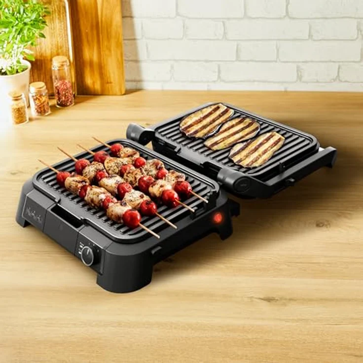 Tefal SuperGrill 3in1 Kontaktgrill, BBQ-Funktion, Ofenposition mit 3 Höhen, 600 cm² Grillfläche, regelbarer Thermostat, 3 Temperaturstufen, 2000 Watt, Schwarz/Silber – Bild 3