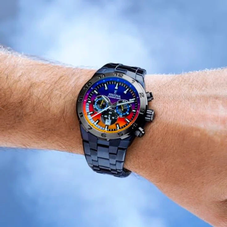 Festina Quarzuhr Chronograph Schwarz/Bunt Special Edition, Herrenuhr mit präzisem Quarzwerk und buntem Zifferblatt – Bild 5