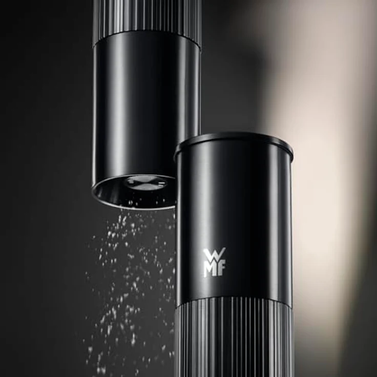 WMF Signature Pro Gewürzmühle, Keramikmahlwerk mit einstellbarem Mahlgrad, einfacher Befüllung und magnetischem Aromaschutzdeckel, Schwarz, 0604046030 – Bild 2