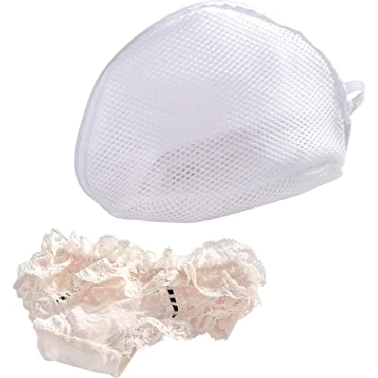 WENKO Feinwäschenetz, 2er Set, BH-Wäschenetz mit Reißverschluss für Feinwäsche, halten die BH-Körbchen in Form und schonen die Kleidung, kochfest, aus hochwertigem Polyester, 24 x 11 x 16 cm, Weiß – Bild 2