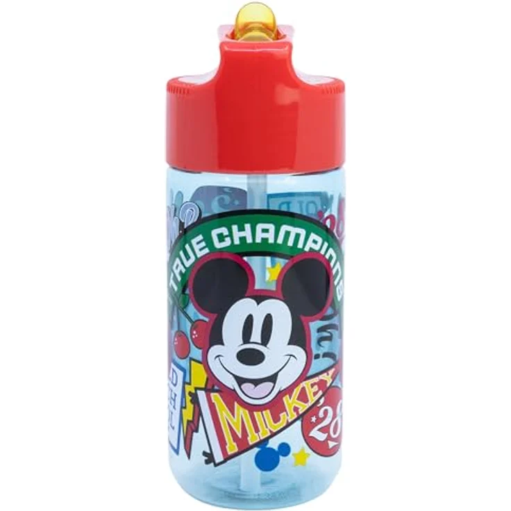 Storline Trinkflasche Disney Mickey Mouse, 430 ml, auslaufsicher mit Trinkhalm, Tritan素材 – Bild 1