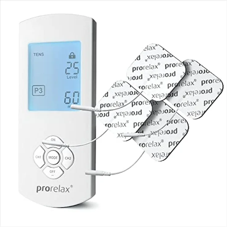prorelax TENS/EMS Duo Comfort | Elektrostimulationsgerät | 2 Therapien mit einem Gerät | Natürliche Therapie gegen chronische Schmerzen und zum Muskelaufbau | Mit großem, beleuchteten Display