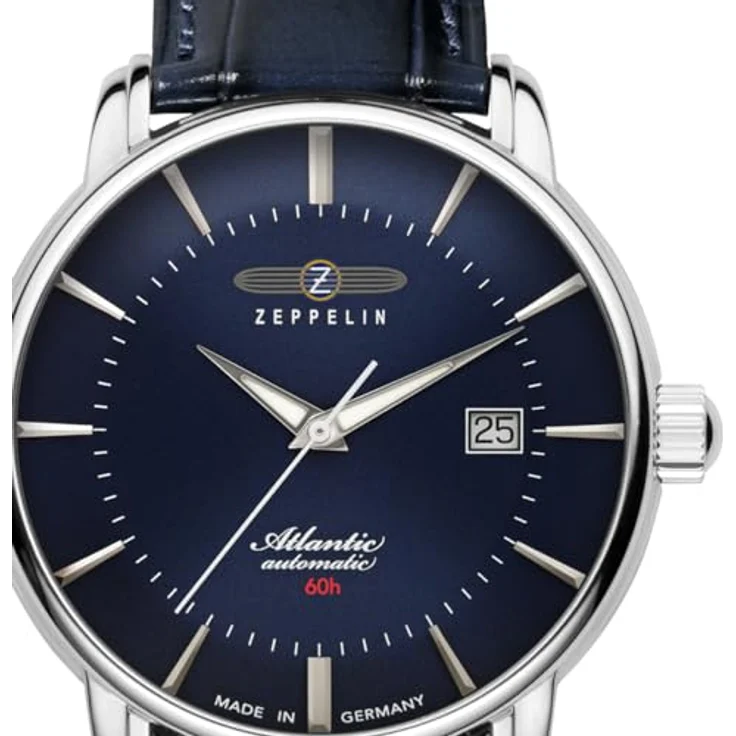 Zeppelin Herrenuhr Automatik Atlantic Dunkelblau 8460-3, Lederarmband, Edelstahlgehäuse, Mineralglas – Bild 2