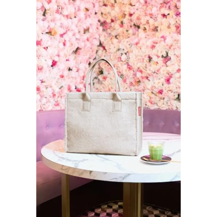 reisenthel Daily Shopper teddy sand, Einkaufstasche mit großem Hauptfach, Druckknopfverschluss und Reißverschlusstasche, Beige – Bild 4