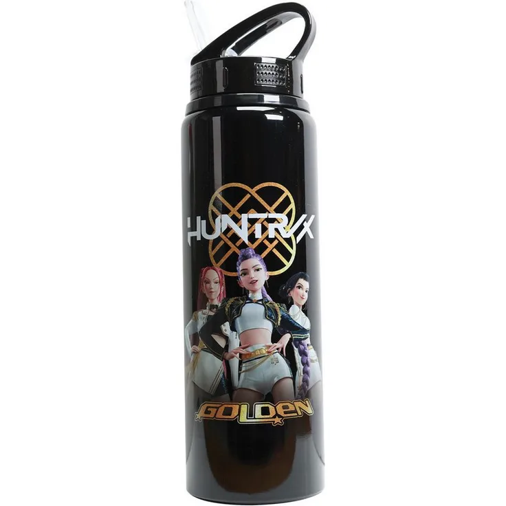 Blue Sky Designs Trinkflasche KPop Demon Hunters, Flip Top, 650ml, golden