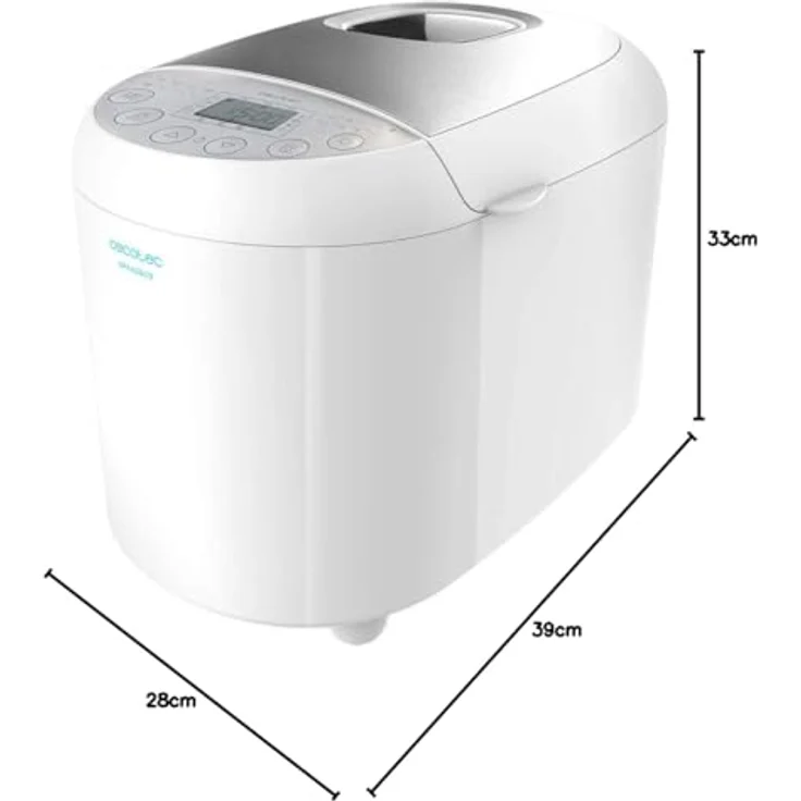 Cecotec Bread&Co 1000 Delicious Brotbackautomat, 550W, LCD-Display,  19 automatische Kochprogramme, weiß – Bild 8