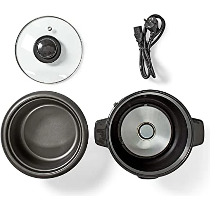 Nedis KARC110AL Reiskocher, 1 l, 400 W, Antihaftbeschichtung, Herausnehmbare Schüssel, Automatische Abschaltung, silber – Bild 4