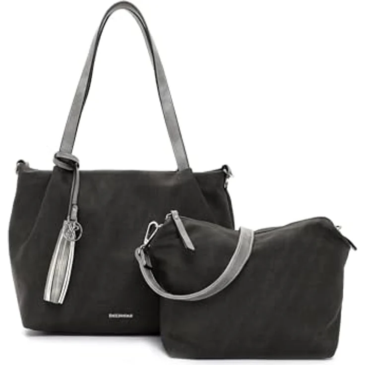 EMILY & NOAH Shopper Elke, graue Damenhandtasche aus Feinsynthetik mit verstellbarem Umhängeriemen und Reißverschluss – Bild 8