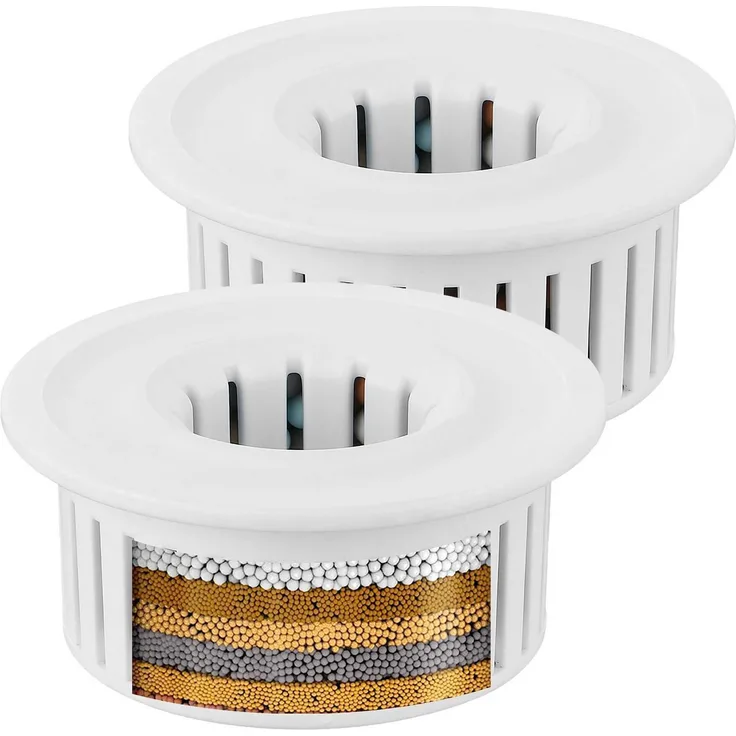 Markcco Duschfilterkartuschen 2er-Pack, 15-stufige Universal-Ersatzfilter für Duschköpfe, entfernt Chlor und Schwermetalle, haut- und haarschonend