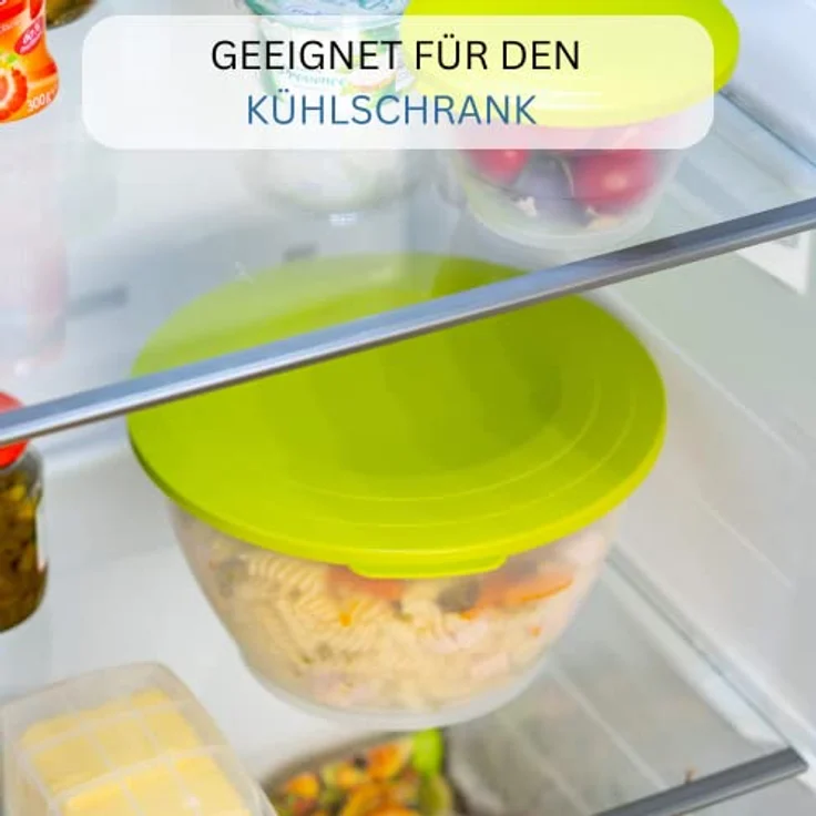 Westmark Vorratsdose/Servier-Schüssel mit Deckel und Sieb/Seiher, 3 teilig, Fassungsvermögen: 4,4 Liter, Kunststoff, BPA-frei, Olympia, Farbe: Transparent/Grün, 2418227A – Bild 4