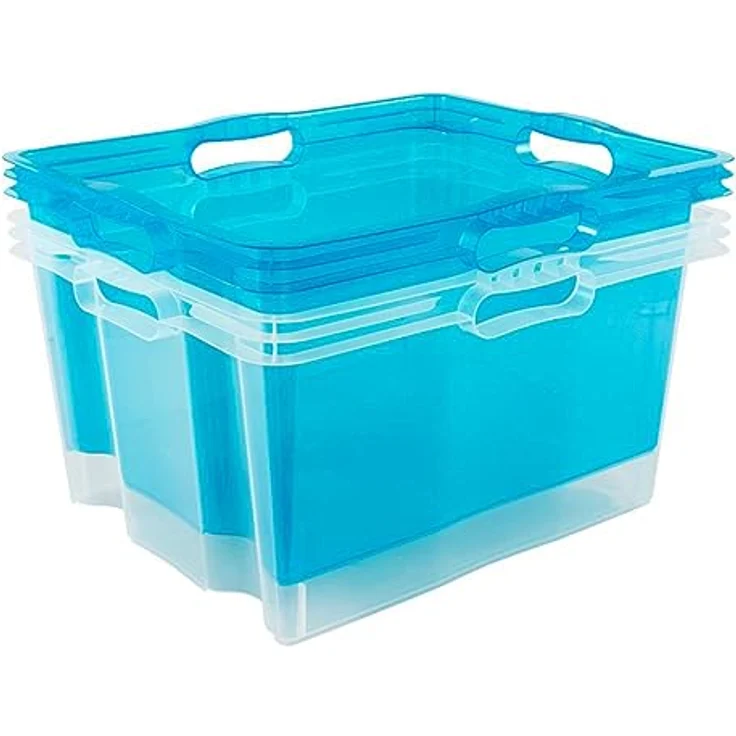keeeper Aufbewahrungsbox mit integrierten Griffen, Größe: XL, 43 x 35 x 23 cm, 24 l, Franz, Transparent – Bild 5